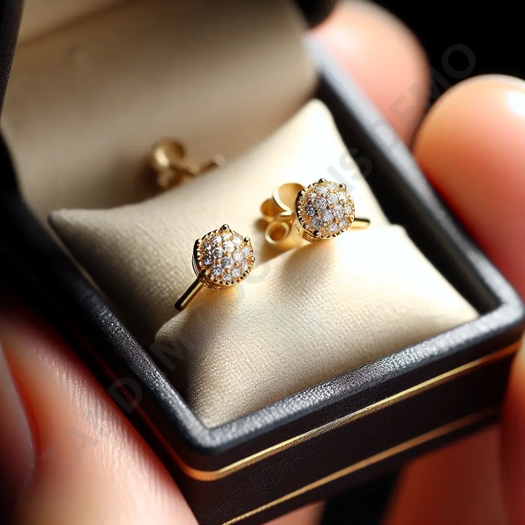 Gold Stud Earrings Image 1++